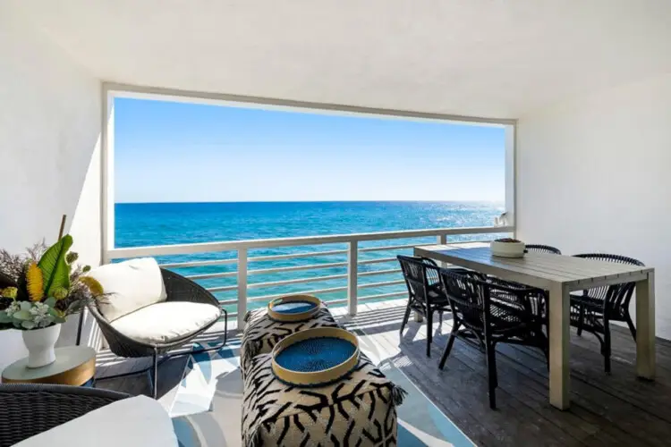 Clear blue ocean and beach view at Breathe Malibu - Ocean Front Condo w/ Beach Access by Open Air Homes.