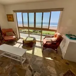Seating area with ocean view in Redondo Beach rental.