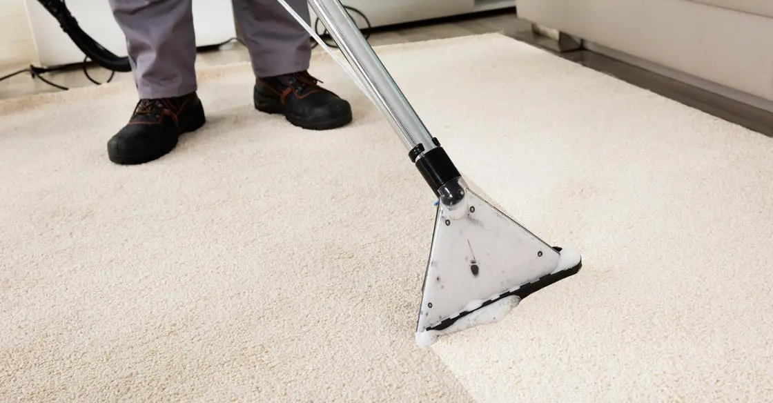 Professional carpet cleaning service in a luxury vacation rental managed by Open Air Homes.