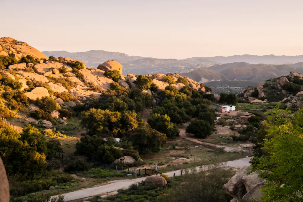 Retreat to the Rocks: A Historic Canoga Park Short-Term Rental 1 Sherman Oaks Airbnb Management - Outdoor jacuzzi with scenic landscape view at Retreat to the Rocks, Studio Road, Ventura County