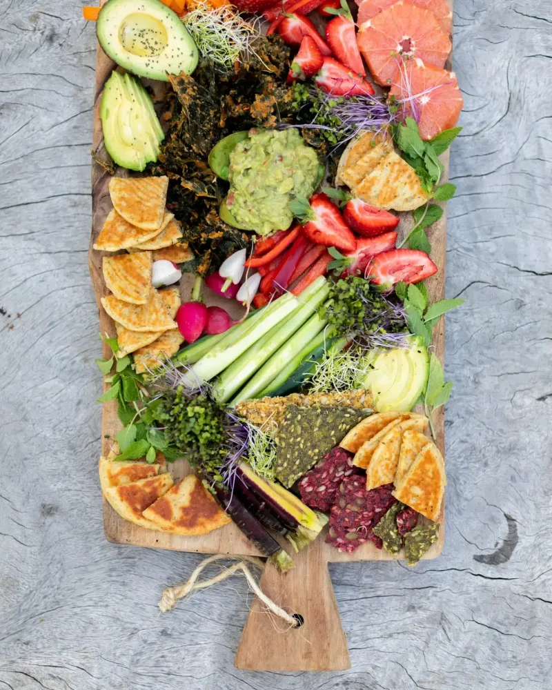 Colorful charcuterie board at Open Air Homes luxury vacation rental