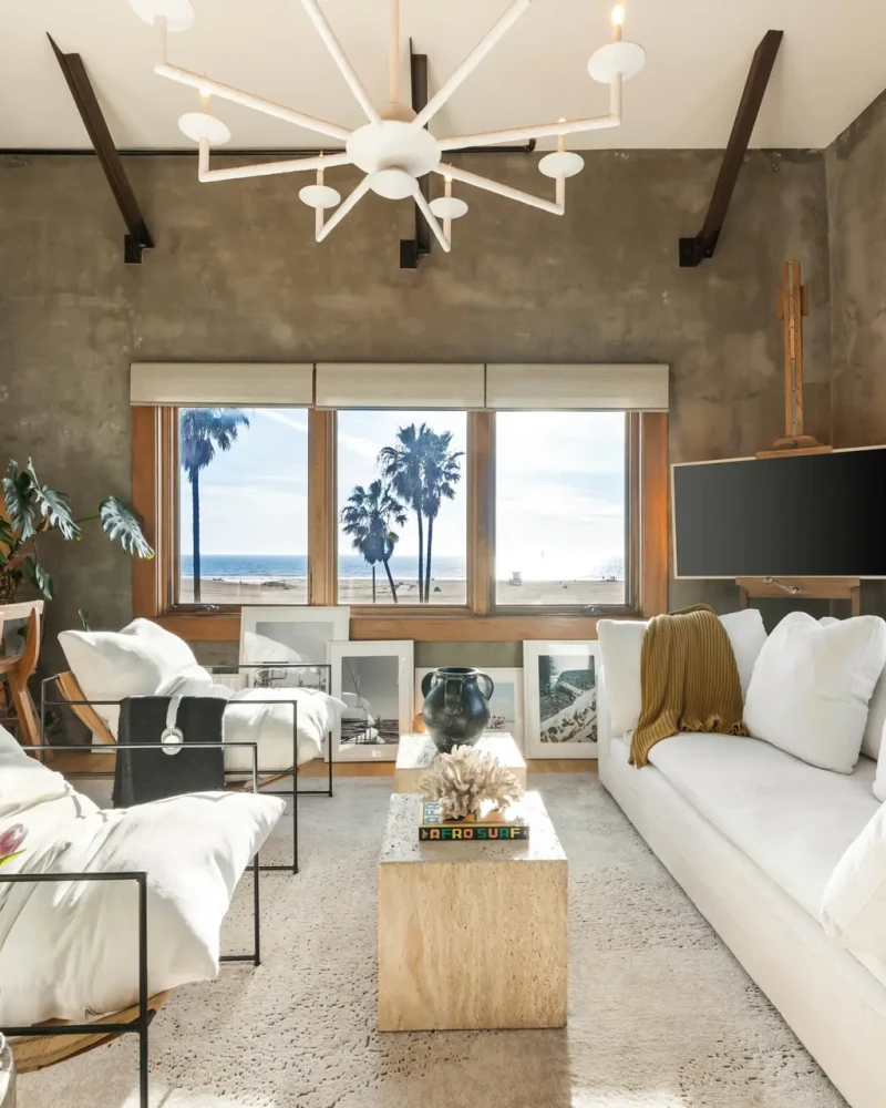 Rent My Home for the 2028 Los Angeles Olympics. Ocean view from Venice Beachfront Artist Loft living space – Open Air Homes