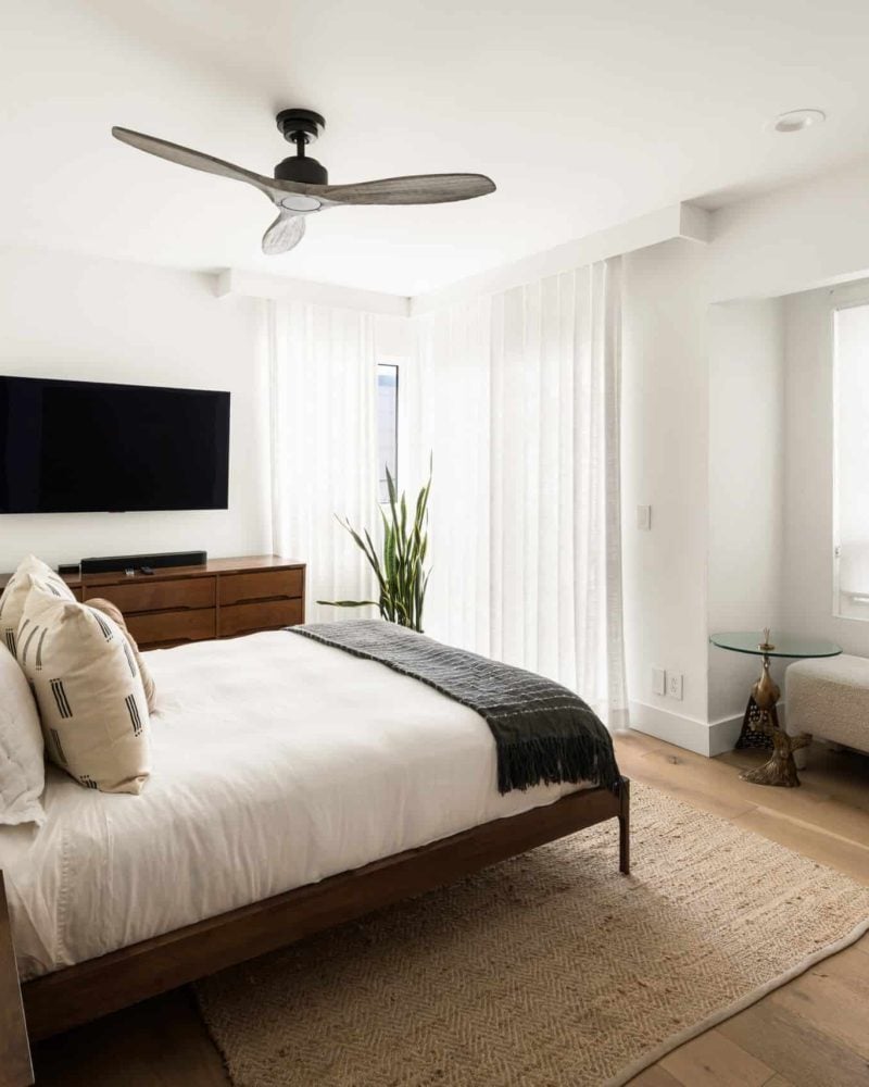 Los Angeles Airbnb management, styled primary bedroom in a luxury vacation rental